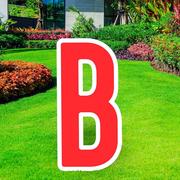 Red Letter (B) Corrugated Plastic Yard Sign, 30in